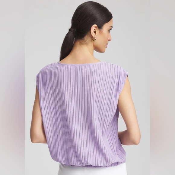 🌺 3/$30| Chico’s Pleated Bubble Hem Top - Picture 3 of 9